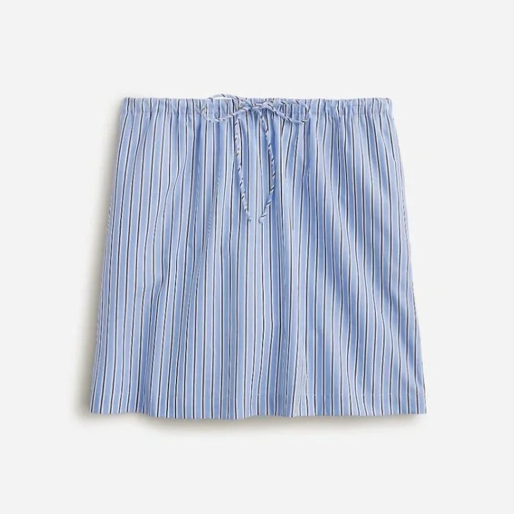 J.Crew Tie-waist Mini Skirt in Striped Cotton Poplin